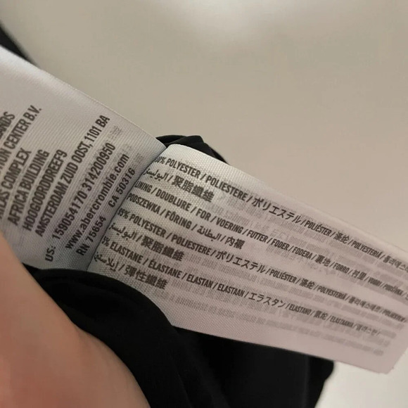 Abercrombie  & Fitch Pleated Chiffon T Strap Back Mini Dress Black Size XS - Picture 8 of 8